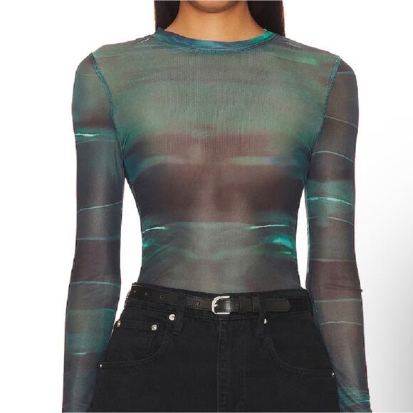 Remi x Revolve Shelley Mesh Long Sleeve Top XXS - Picture 1 of 8